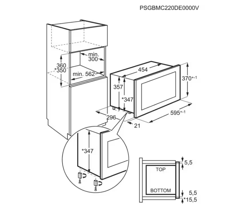 Electrolux KMFE172TEX beépíthető mikrohullámú sütő, 17L, fekete, 800W 