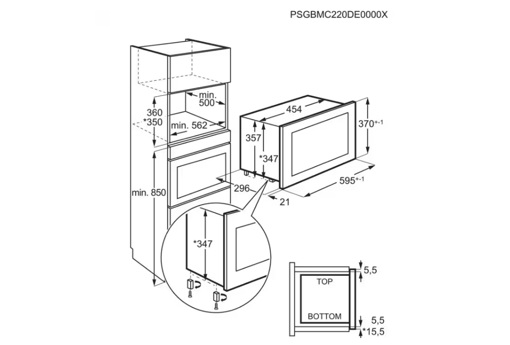 Electrolux KMFE172TEX beépíthető mikrohullámú sütő, 17L, fekete, 800W 