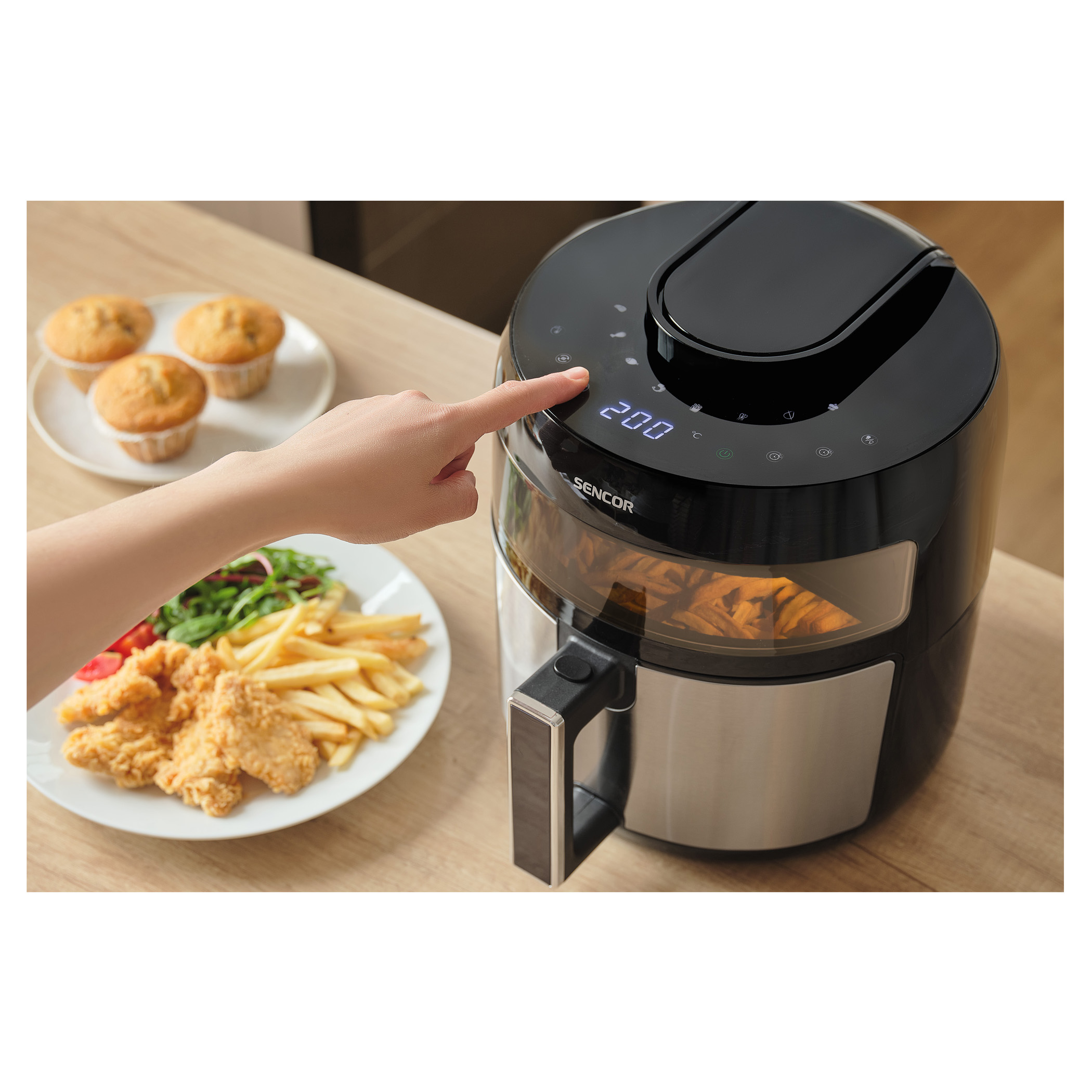 Sencor SFR5010BK forrólevegős fritőz 5l