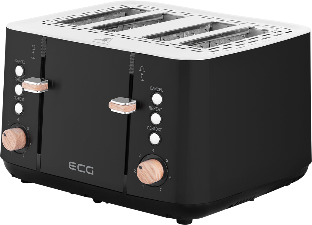 ECG ST 4768 TIMBER BLACK 4 rekeszes kenyérpirító