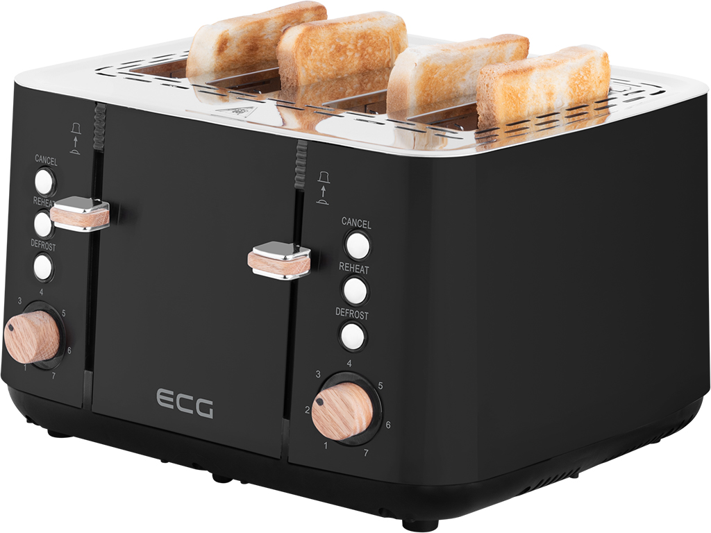ECG ST 4768 TIMBER BLACK 4 rekeszes kenyérpirító