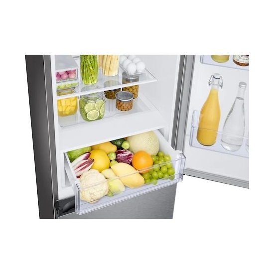 Samsung RB34C670DSA/EF No Frost alulfagyasztós kombinált hűtőszekrény Wi-Fi-vel és körkörös hűtéssel, inox, 230/114L, 59.5x65.8x185.3 cm