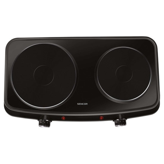 Sencor SCP2254BKEUE4 elektromos főzőlap, 2500W, kétzónás,fekete