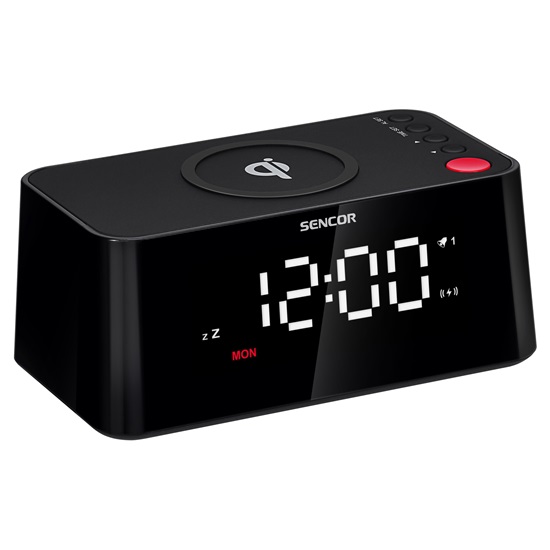 Sencor SDC 7600 QI vezeték nélküli töltés digitális óra 10cm színes kijelző 10 féle színmód