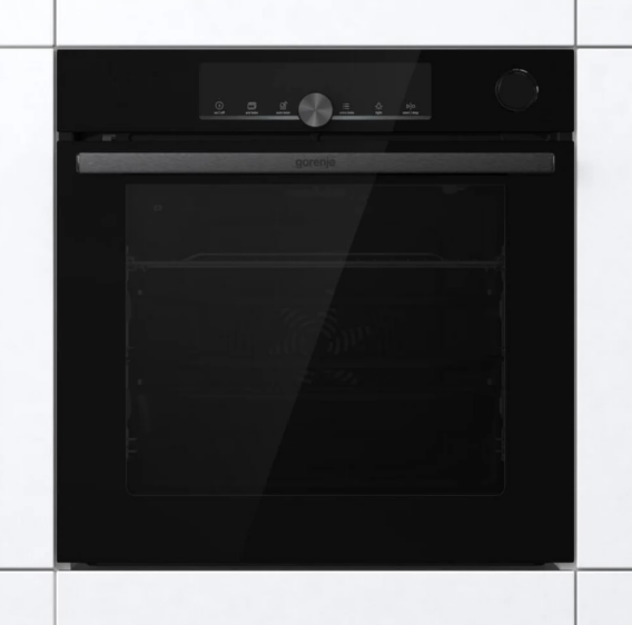 Gorenje BPSA6747A08BG fekete pirolitikus beépíthető sütő SteamAssist, 59.5x56.4x59.5 cm