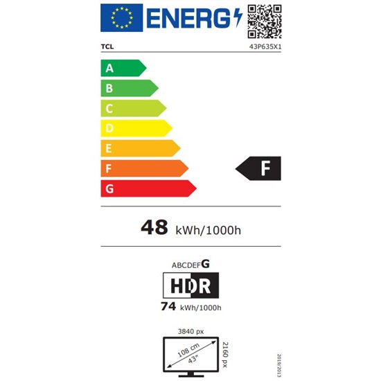 TCL 43P635 UHD Google Smart LED TV, 108cm, 43"