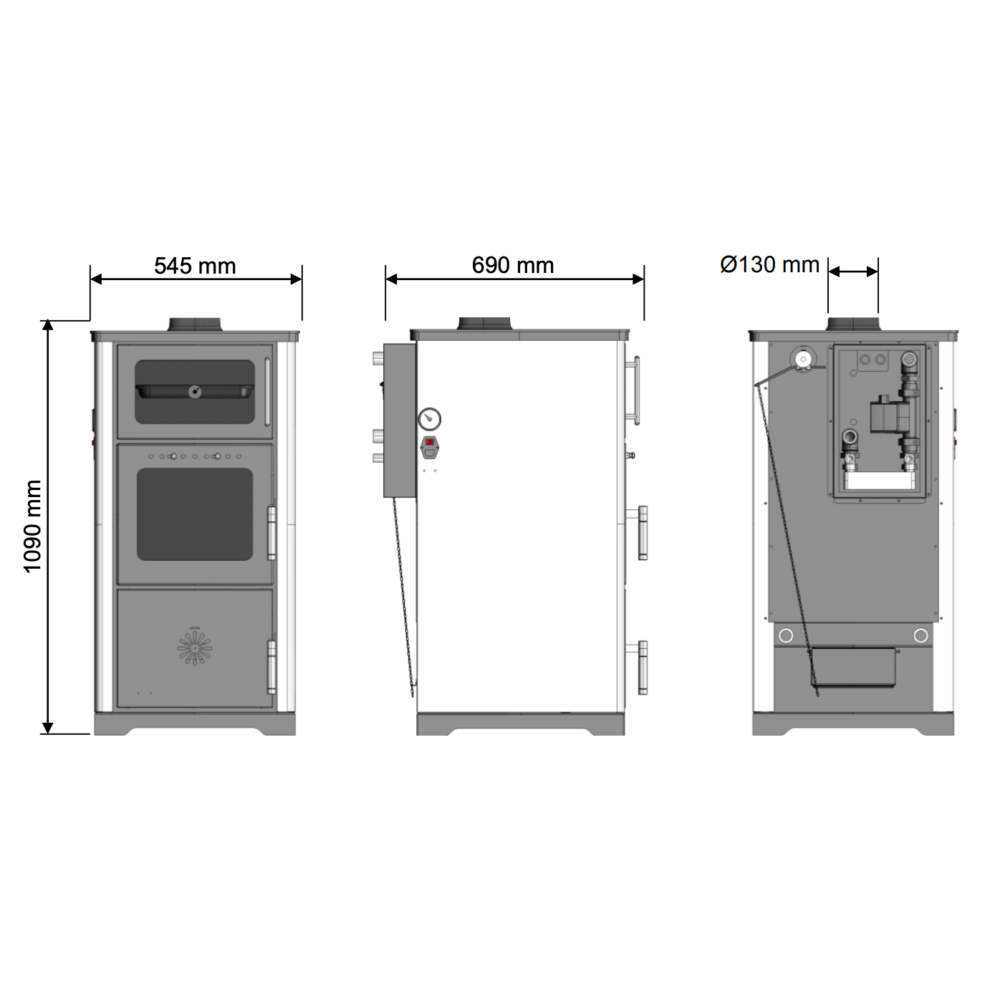 Hunor Vera Oven sütős vízteres kandalló 24.9kW 