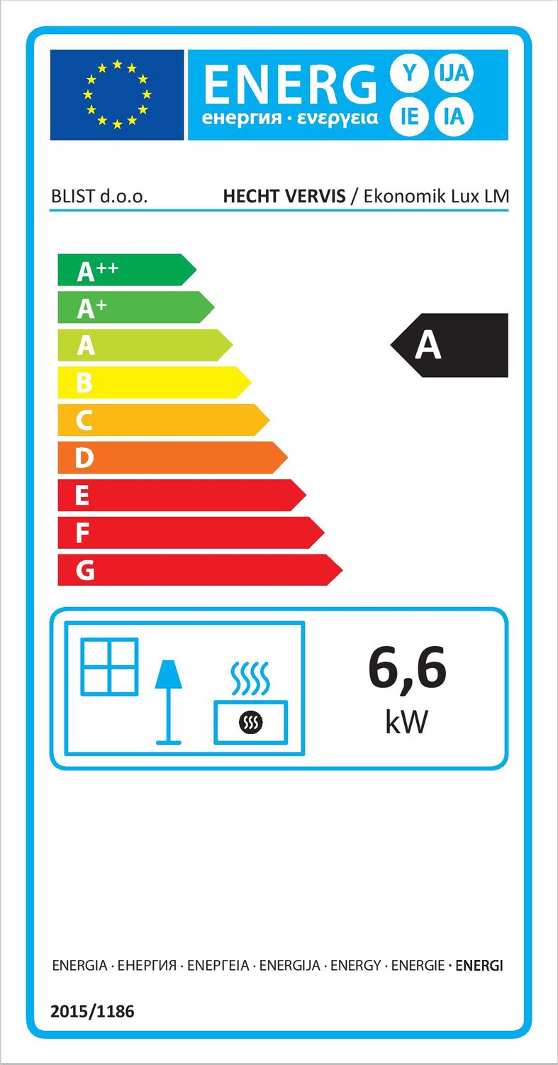HECHT Vervis 6.6 kW kályha öntöttvas tetővel és ajtóval