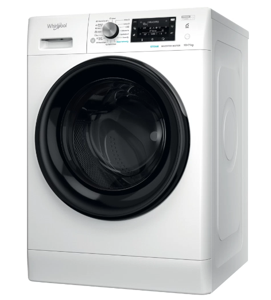 Whirlpool FFWDD 1076258 BV EU mosó-szárítógép 10/7kg, gőz, inverter motor, 59.5x60.5x85cm