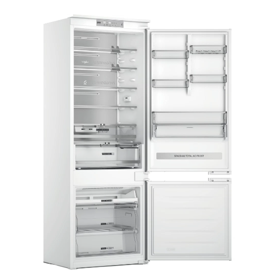 Whirlpool WH SP70 T232 P beépíthető alulfagyasztós kombinált hűtőszekrény 193cm, 295/99L, Total No Frost 