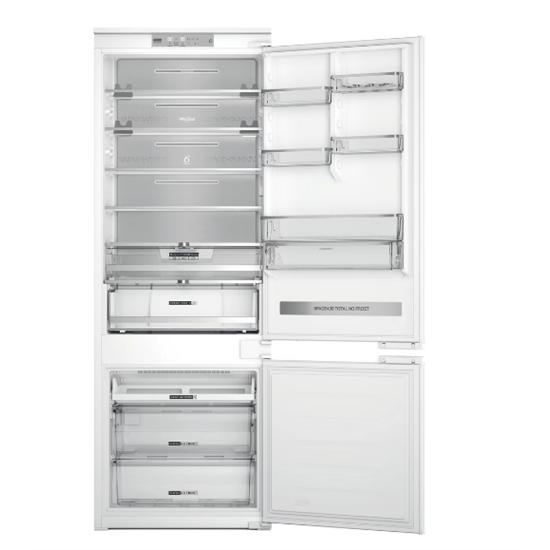 Whirlpool WH SP70 T232 P beépíthető alulfagyasztós kombinált hűtőszekrény 193cm, 295/99L, Total No Frost 