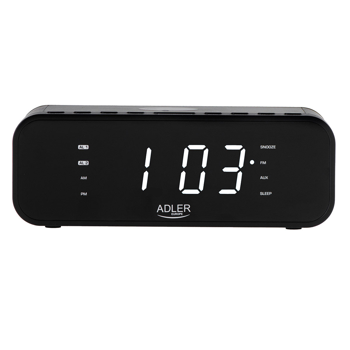 Adler AD1192B Órarádió Qi töltővel FM rádióval, ébresztőórát kis bluetooth hangszóróként is használhatja