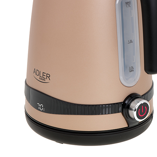 Adler AD 1295 1.7L vízforraló LCD-vel, hőmérséklet-szabályozással 40-50-60-70-80-90-100 ° C