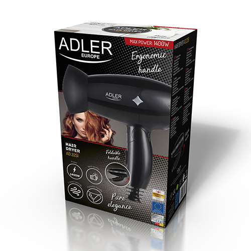 Adler AD2251 hajszárító 1400W összecsukható nyél