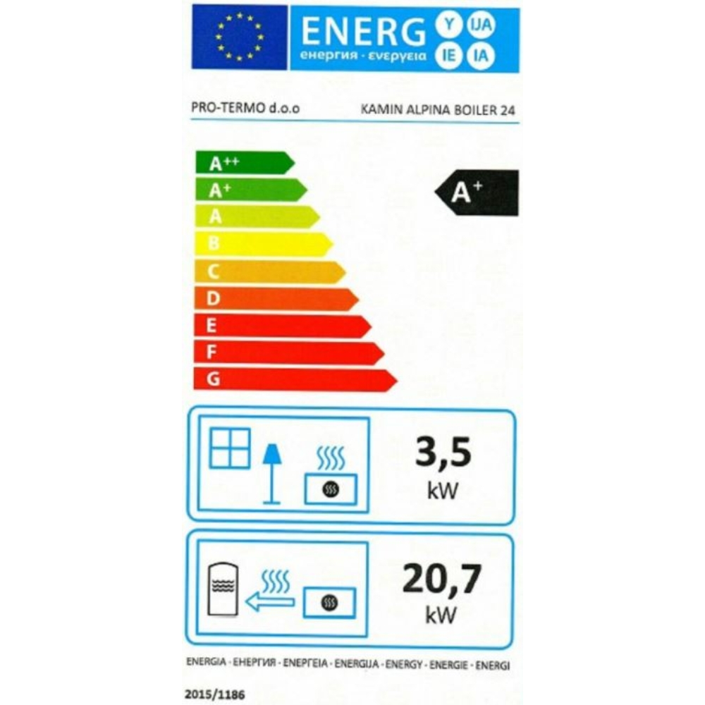 Pro-Termo Alpina boiler 24 fehér vízteres csempés 24 kW kandalló