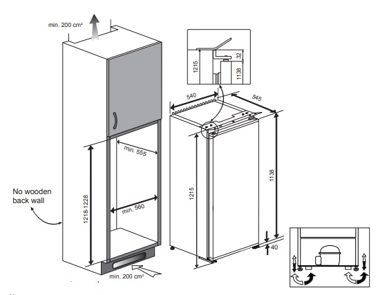 Beko BSSA-210K3 SN beépíthető egyajtós hűtőszekrény 54x121,50x54,50 cm 156/19L, BSSA210K3SN
