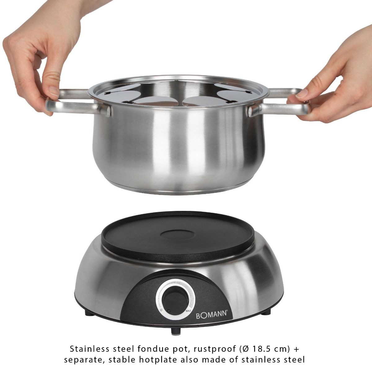 Bomann FD 2248CB inox Fondue készítő FD2248CB