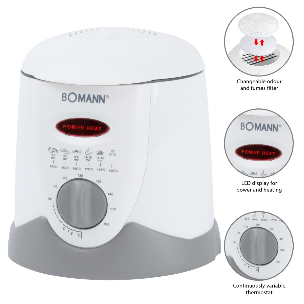 Bomann FFR 1290CB olajsütő/fondue készítő 1 liter 900W FFR1290CB