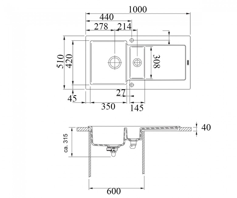 Franke MTK 651-100 MYTHOS Fraceram kerámia gleccser fehér mosogatótálca 1000X510 mm 124.0335.710