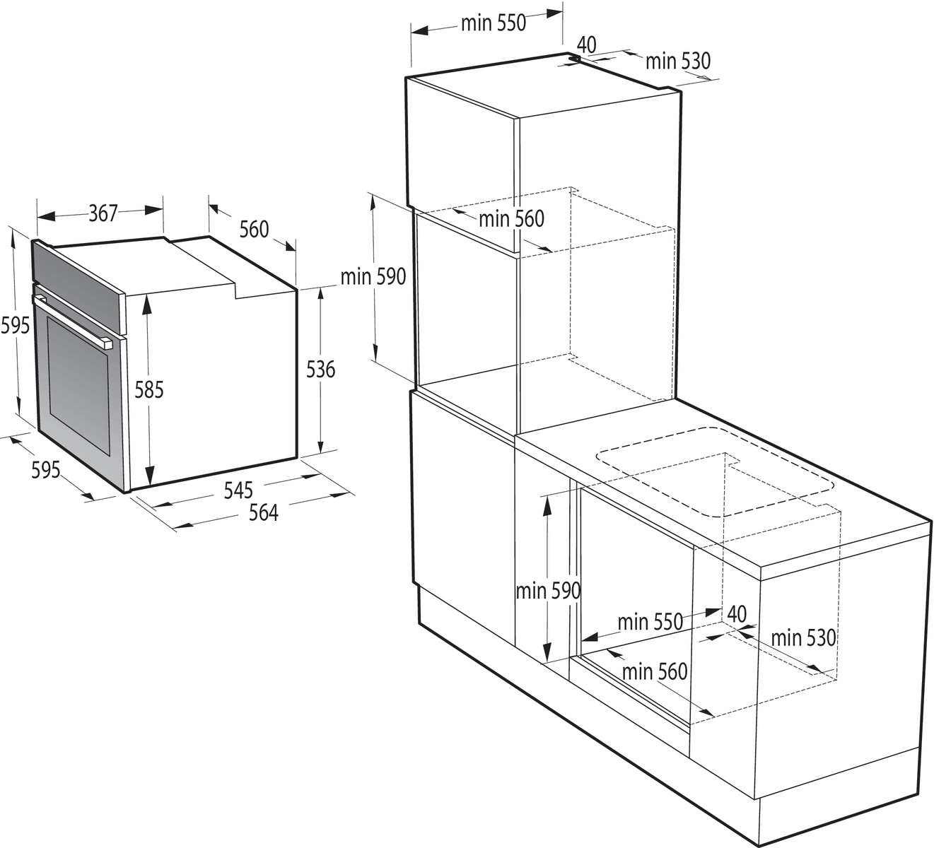 Gorenje BSA6747A04X beépíthető sütő 77L, 59.5x56.4x59.5 cm, inox