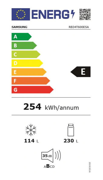 Samsung RB34T600ESA/EF No Frost alulfagyasztós kombinált hűtőszekrény, Digitális Inverter Kompresszor, 230/114L, 59.5x65.8x185.3 cm, fémes grafit szín 