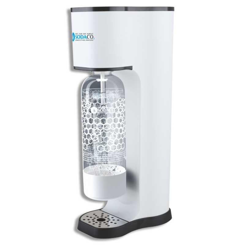 SodaCo K100W King szódagép, fehér, bajonett záras flakonnal 