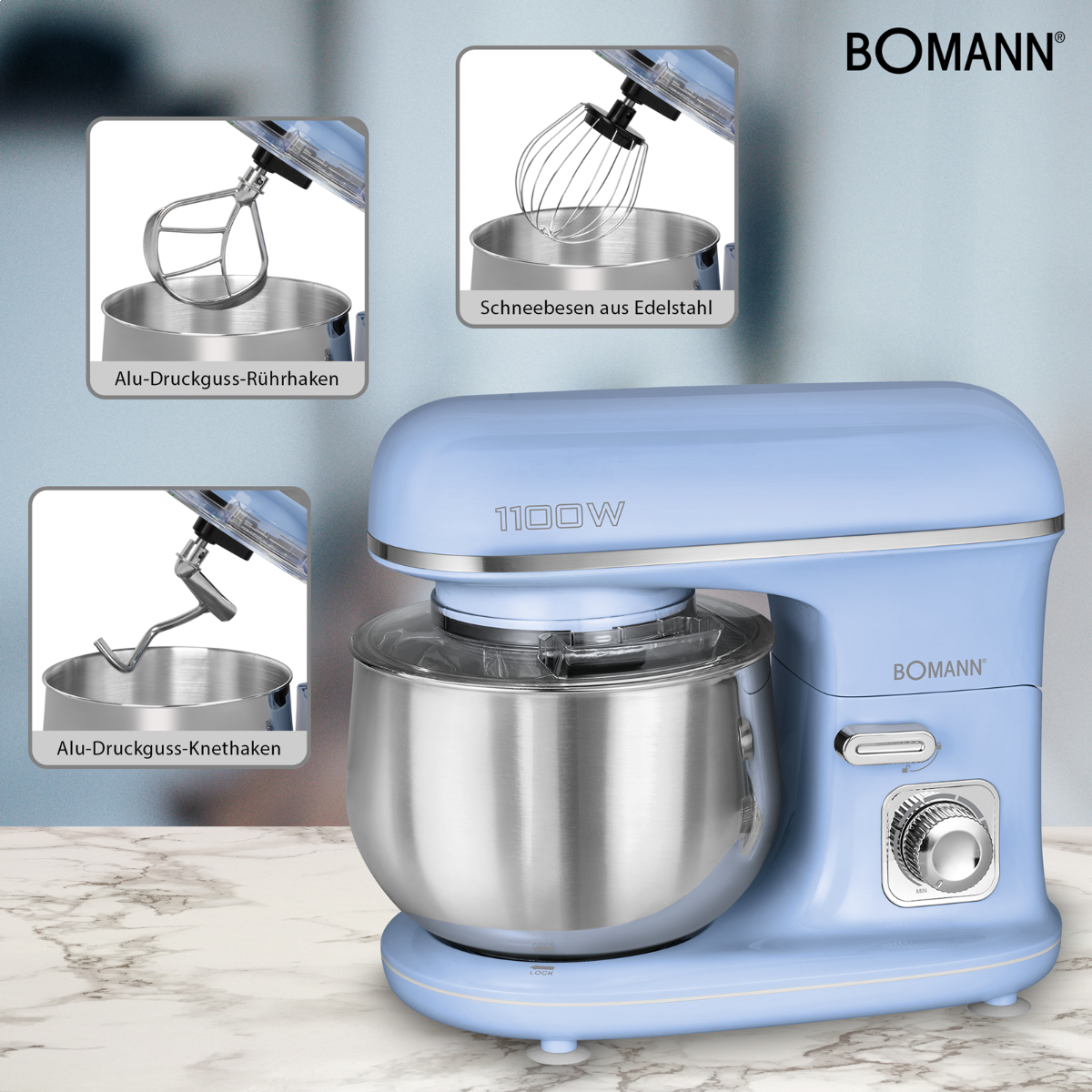 Bomann KM 6030 CB kék konyhai robotgép KM6030CB