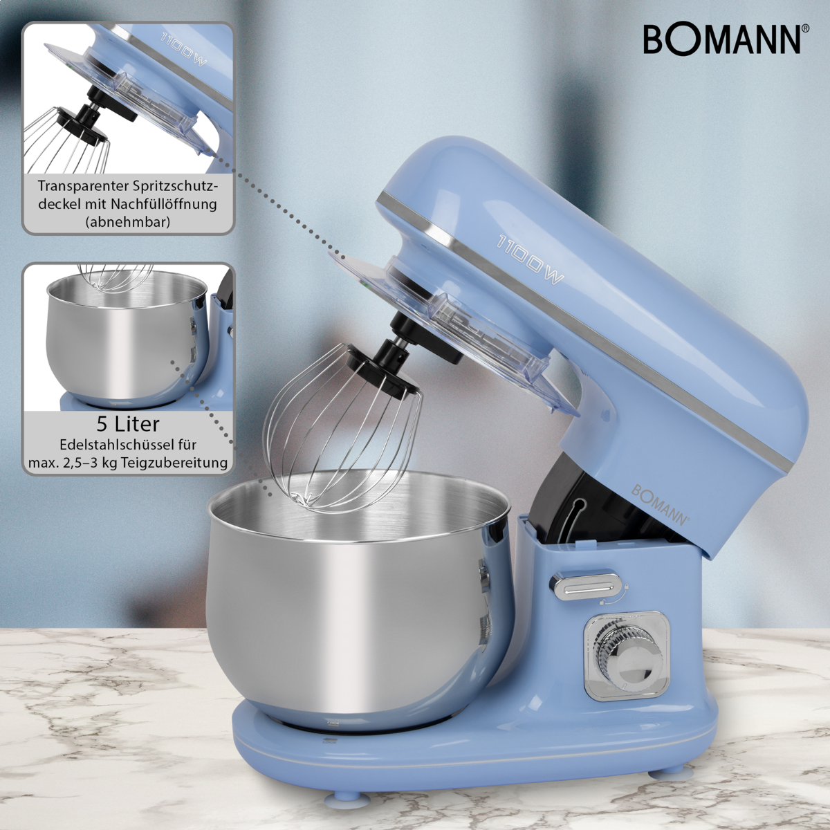 Bomann KM 6030 CB kék konyhai robotgép KM6030CB