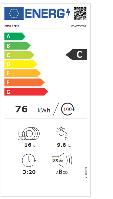 Gorenje GV673C62 teljesen beépíthető mosogatógép 60cm, 16 teríték, inverter motor, WIFI, automatikus ajtónyitás 
