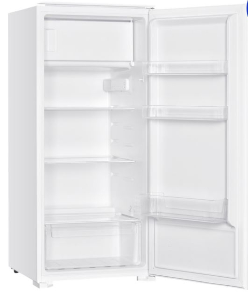 MPM MPM-185-CJI-18 beépíthető egyajtós hűtőszekrény fagyasztóval 123cm x 54cm x 54cm