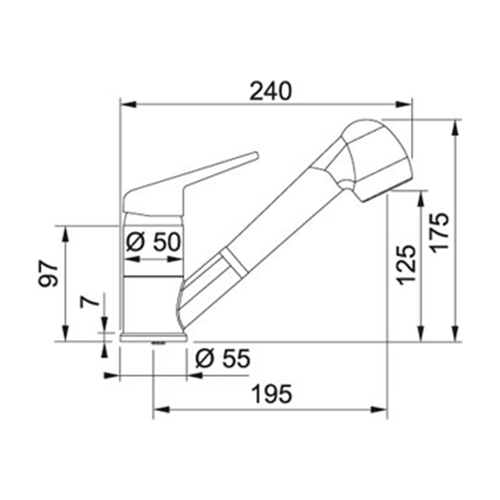 Franke Novara Plus Doccia egykaros mosogató csaptelep,fekete,115.0470.675