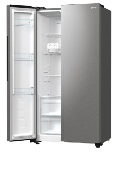 Gorenje NRR9185EAXL side by side hűtőszekrény, inox, 358/192L, Total No Frost funkcióval, Inverteres kompresszorral, 91.5x67x178.6 cm  