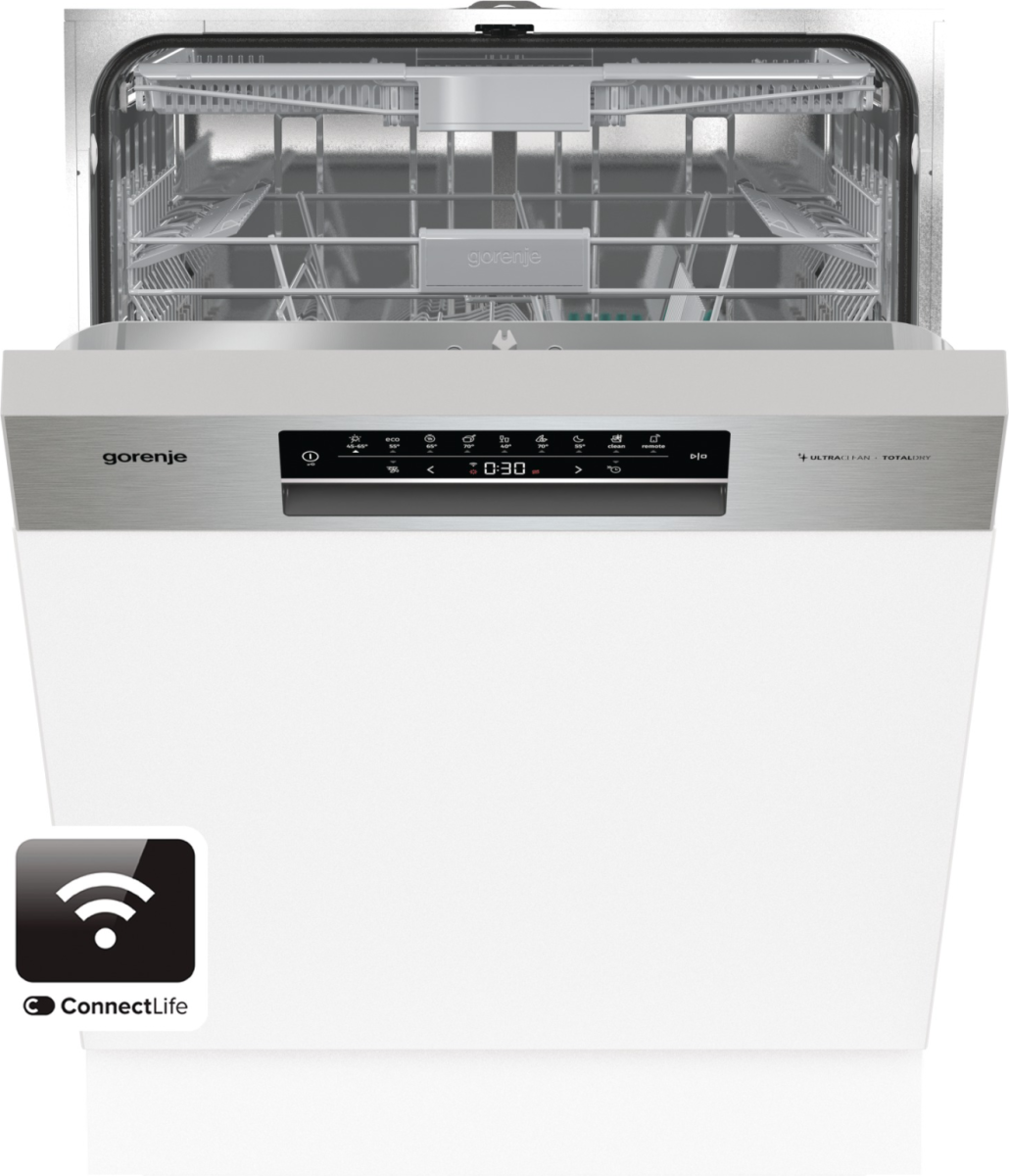 Gorenje GI673C60X WIFI, TotalDry beépíthető kezelőpaneles mosogatógép 60cm, inverter motor, 16 teríték, 3 kosár 