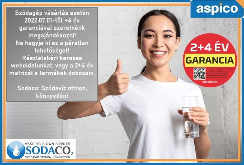 SodaCo R100W Royal szódagép, 4db szénsavasitó flakonnal