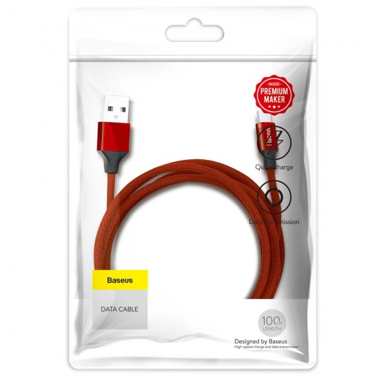 Baseus CAMYW-A09 Micro USB kábel, Yiven kábel, 2A, 1m, piros
