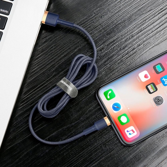Baseus Cafule lightning töltőkábel 2,4A, 1 méter – kék CALKLF-BV3