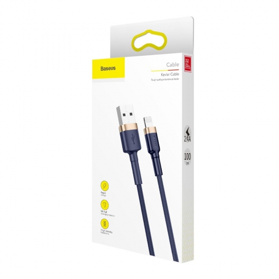 Baseus Cafule lightning töltőkábel 2,4A, 1 méter – kék CALKLF-BV3