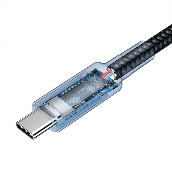 Baseus CATKLF-SV1 Cafule Nylon USB-Type C kábel PD3.1 100W 20V 5A QC3.0 1m arany