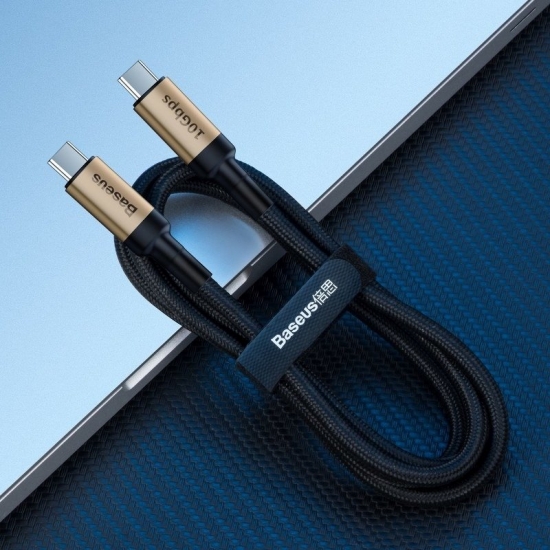 Baseus CATKLF-SV1 Cafule Nylon USB-Type C kábel PD3.1 100W 20V 5A QC3.0 1m arany