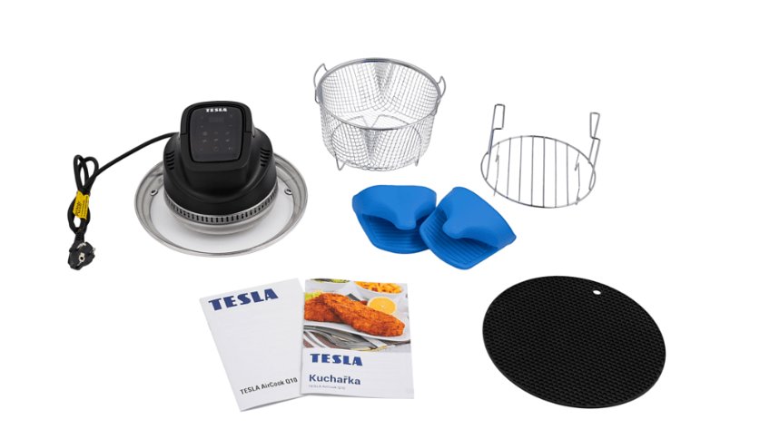 Tesla AirCook Q10 multifunkciós fedő forrólevegős főzéshez 