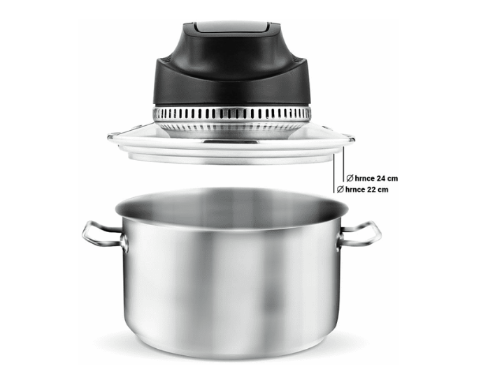 Tesla AirCook Q10 multifunkciós fedő forrólevegős főzéshez 