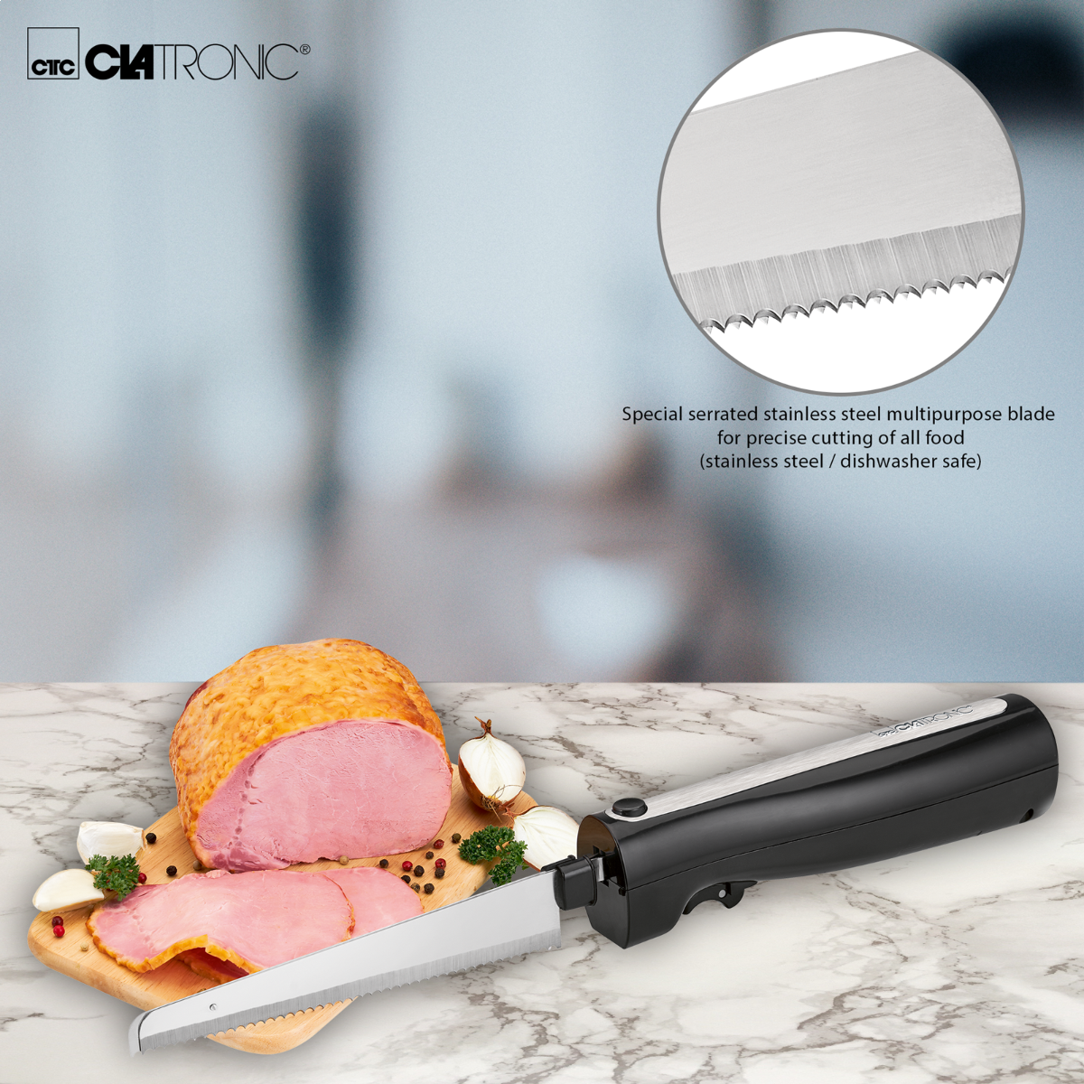 Clatronic EM 3702 fekete-inox elektromos kés