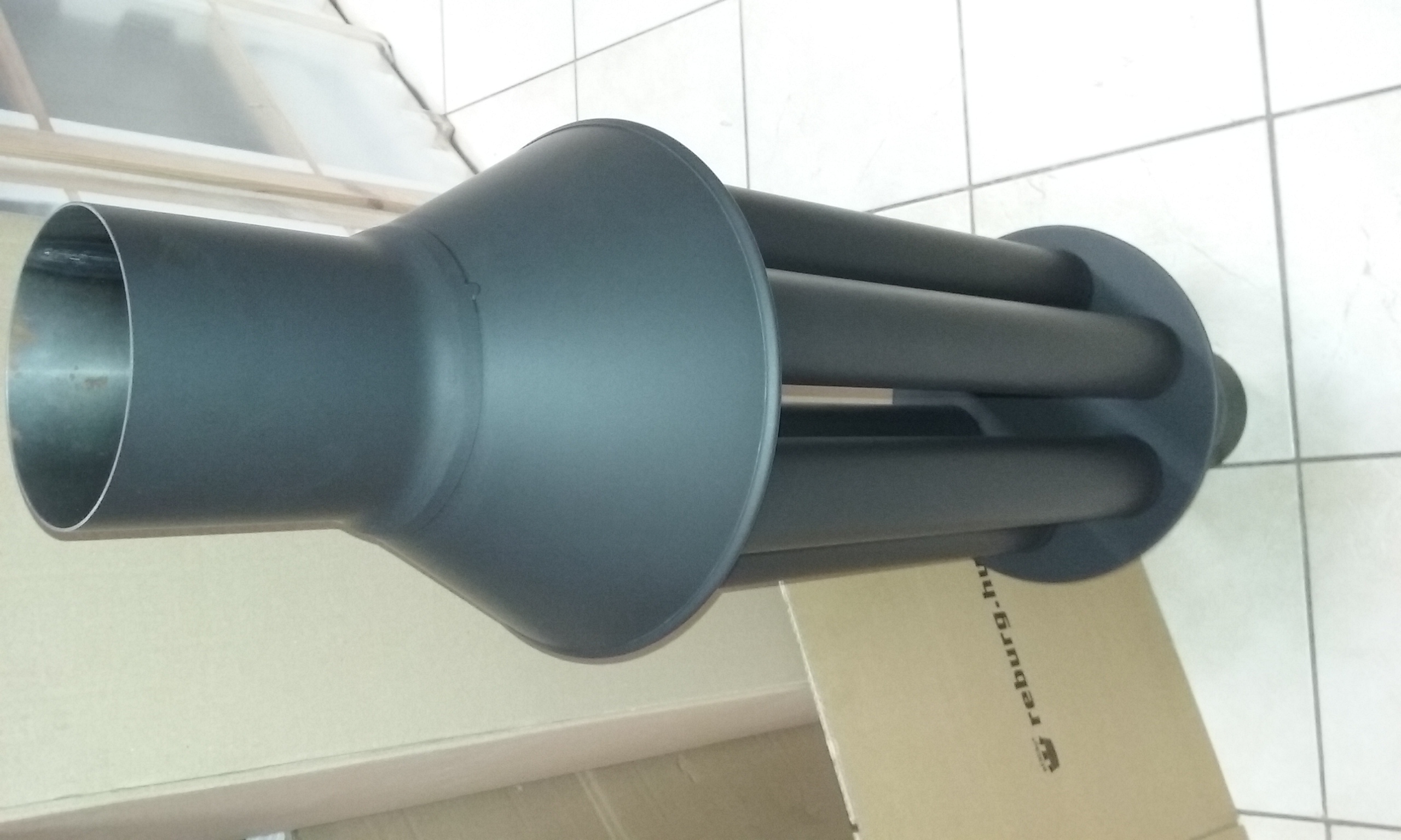 Hődob 150mm fekete 1,5mm 150/1000, 6 csöves