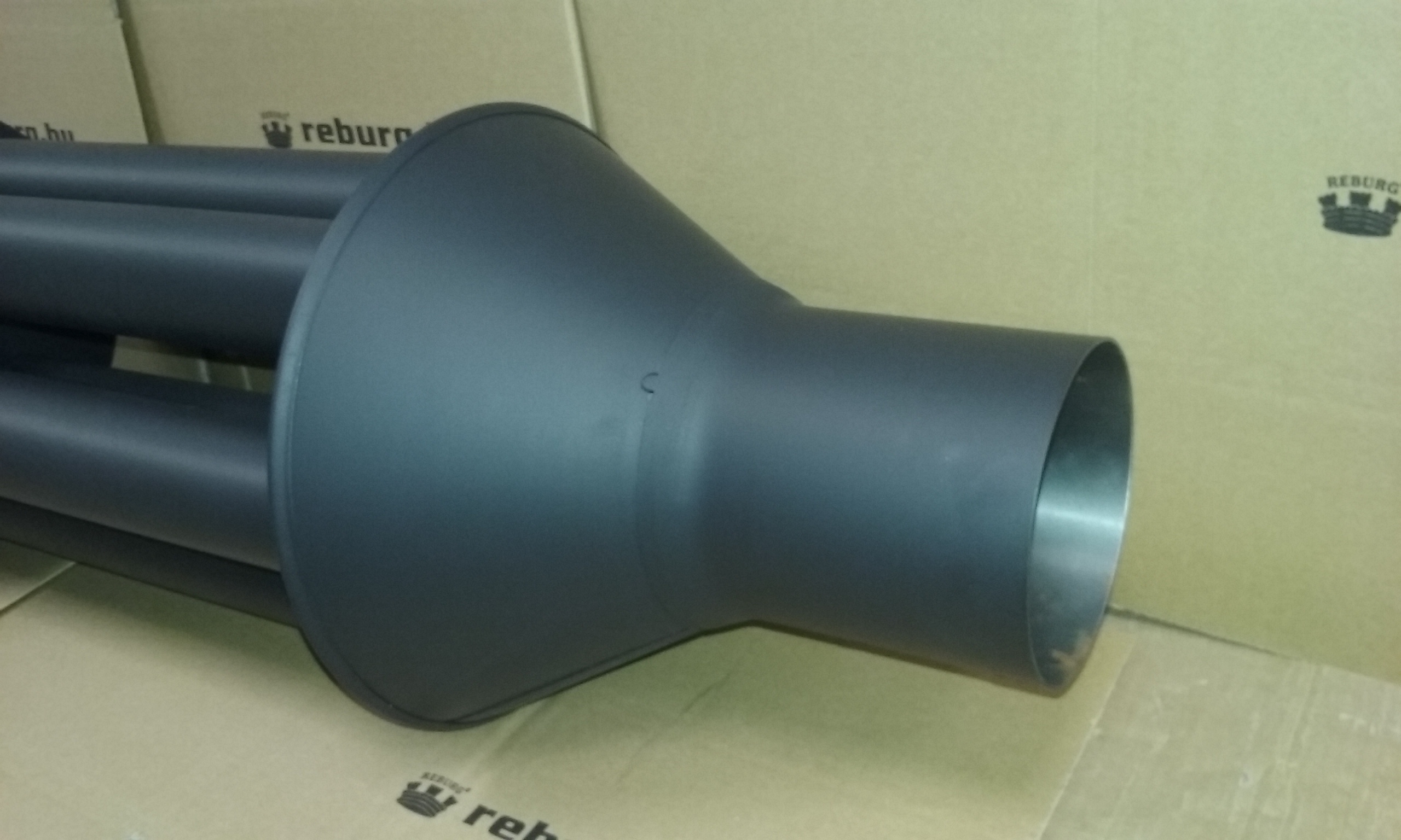 Hődob 150mm fekete 1,5mm 150/1000, 6 csöves