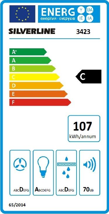 SILVERLINE 3423 U-LINED 90cm fekete fali döntött üveg páraelszívó 3423.9.652.01 fekete