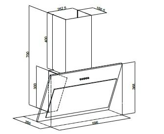 SILVERLINE 3460 KYRA 60cm fekete fali döntött edzett üveg páraelszívó 3460.6.652.02 fekete