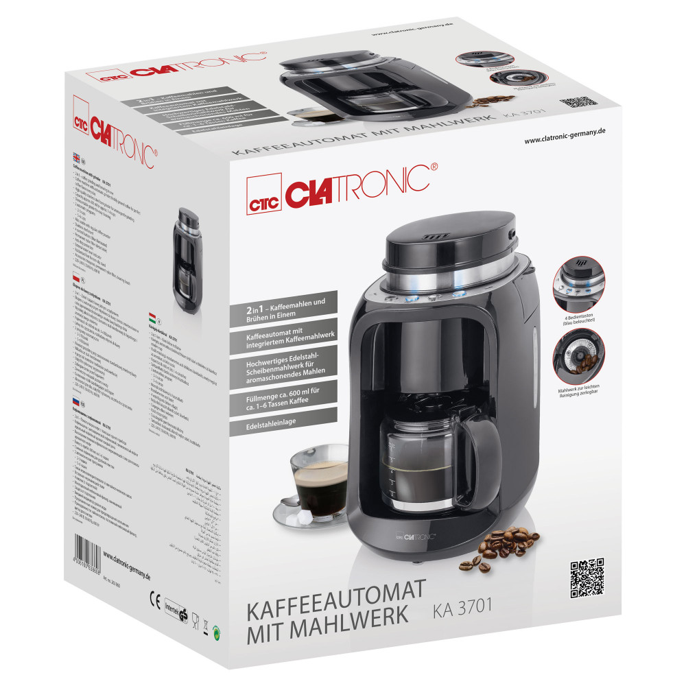 Clatronic KA 3701 kávéfőző darálóval KA3701