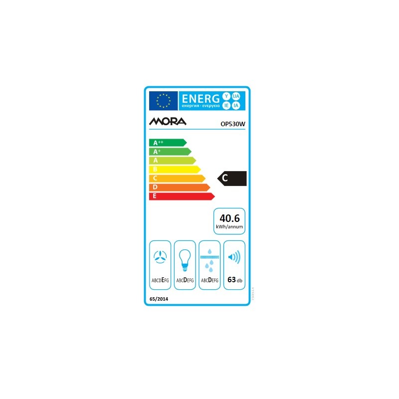 Mora OP530W 50cm standard fehér páraelszívó, FELSŐ/HÁTSÓ/OLDALSÓ kivezetés, mosható fém szűrő
