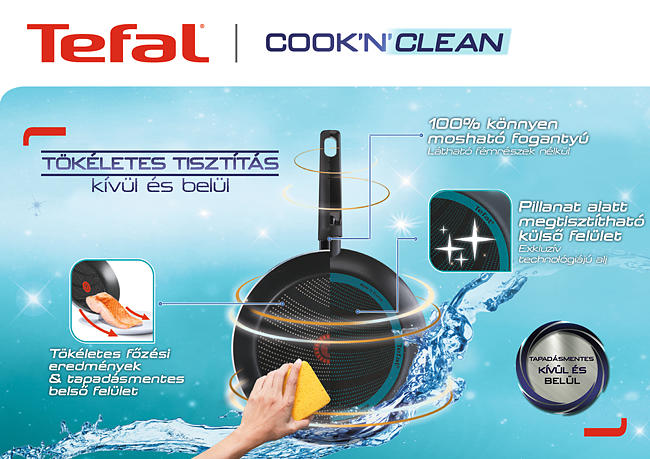 Tefal B2984052 Cook 'N' Clean grill serpenyő 26X26cm