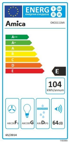 Amica OKC6111MI kürtős inox elszívó 120mm kivezetés